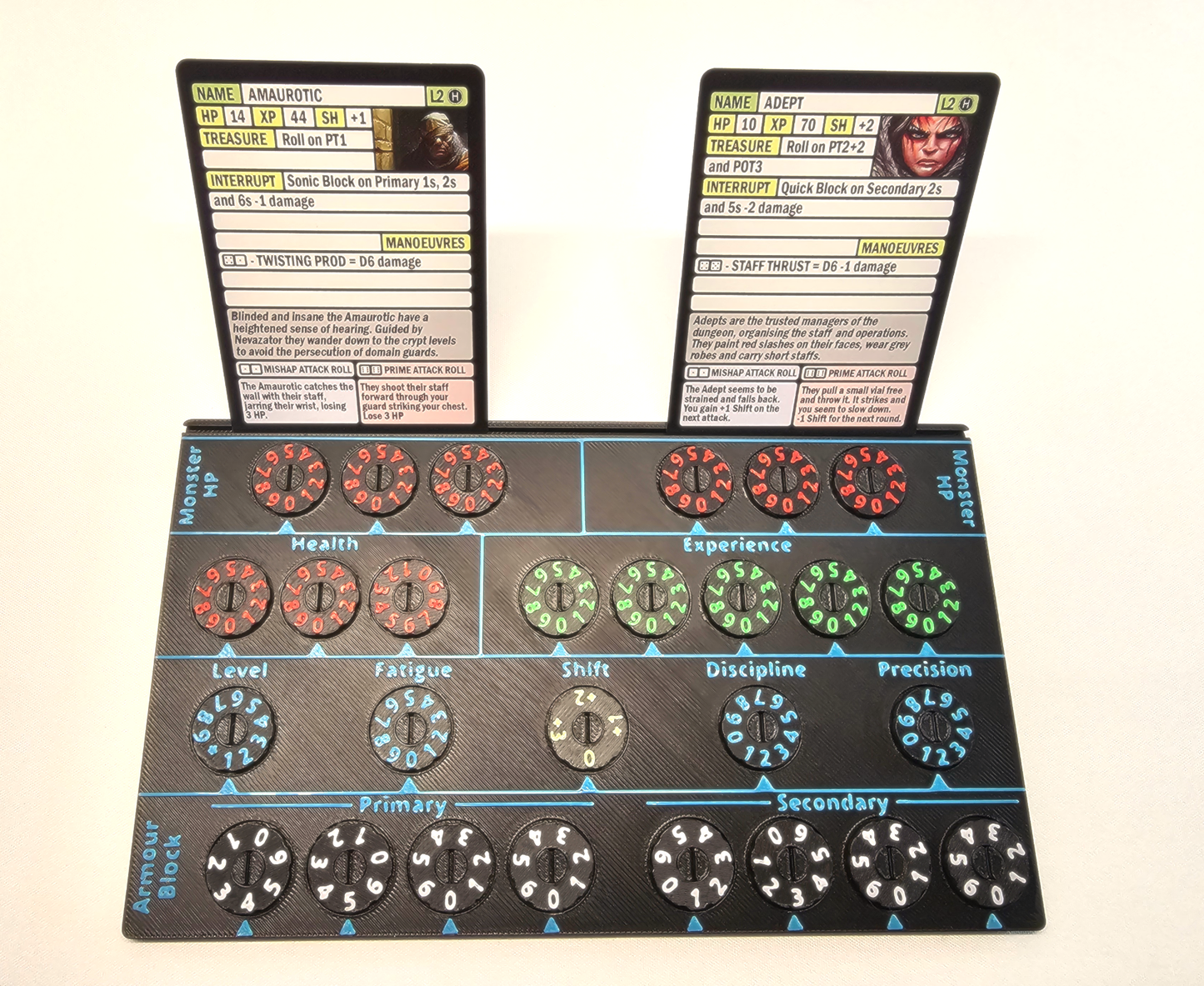Compact 2D6 Dungeon Player Dashboard