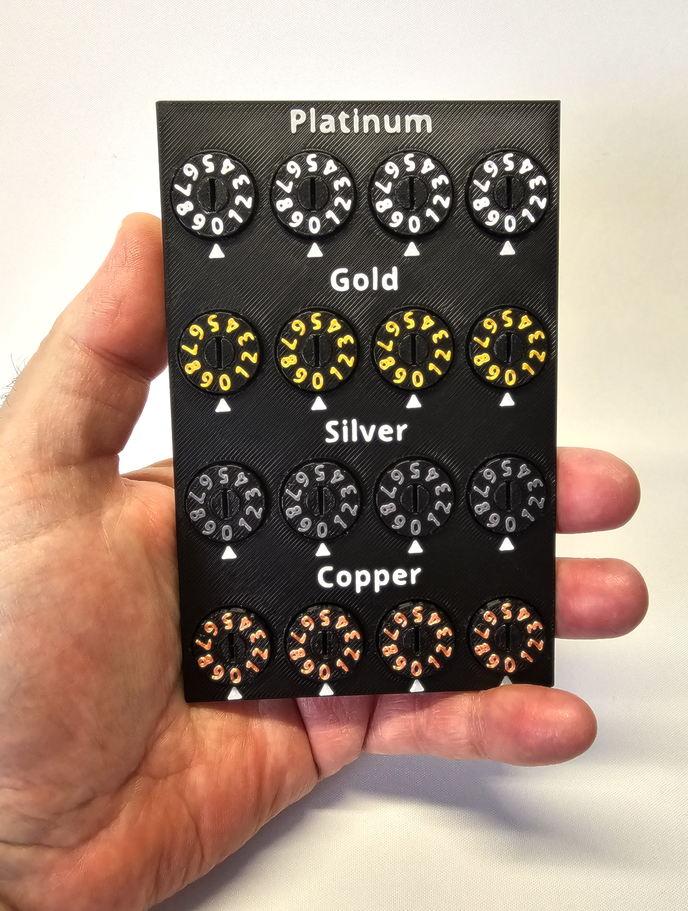 Suivi du platine, de l'or, de l'argent et du cuivre pour DnD et plus encore...