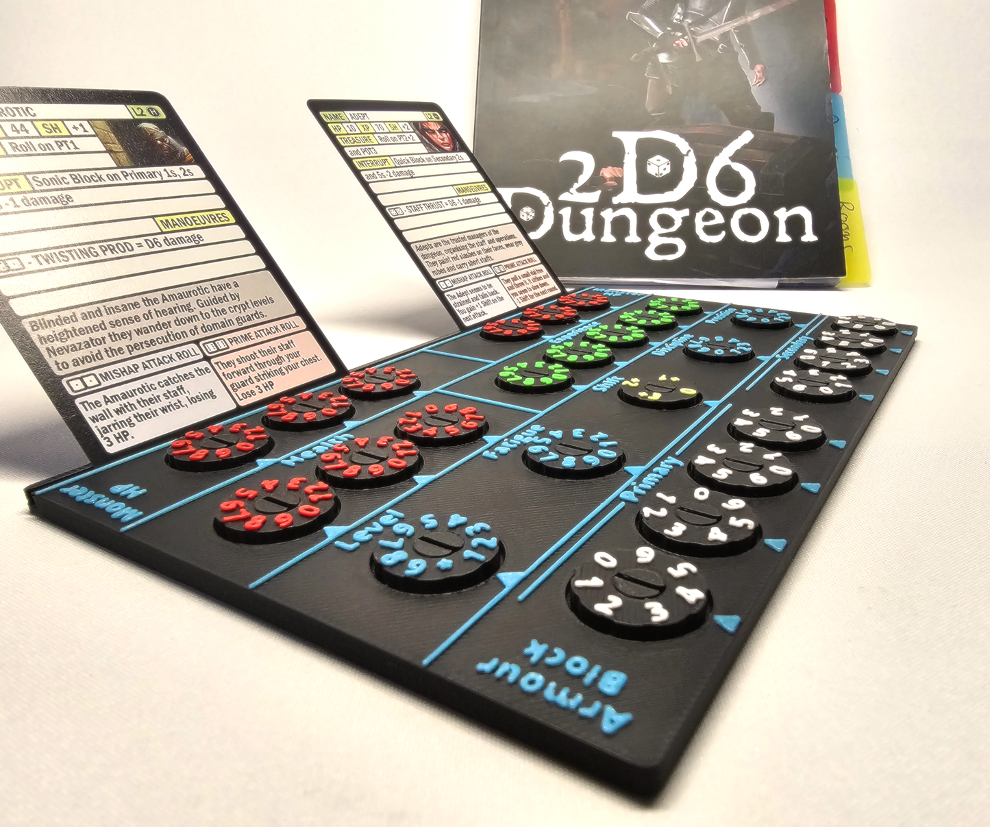 Compact 2D6 Dungeon Player Dashboard