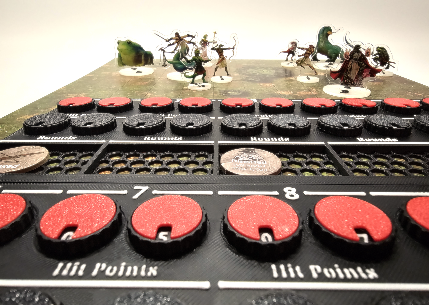 League of Dungeoneers - Enemies trackers with numbered bases