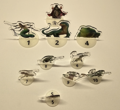 League of Dungeoneers - Enemies trackers with numbered bases