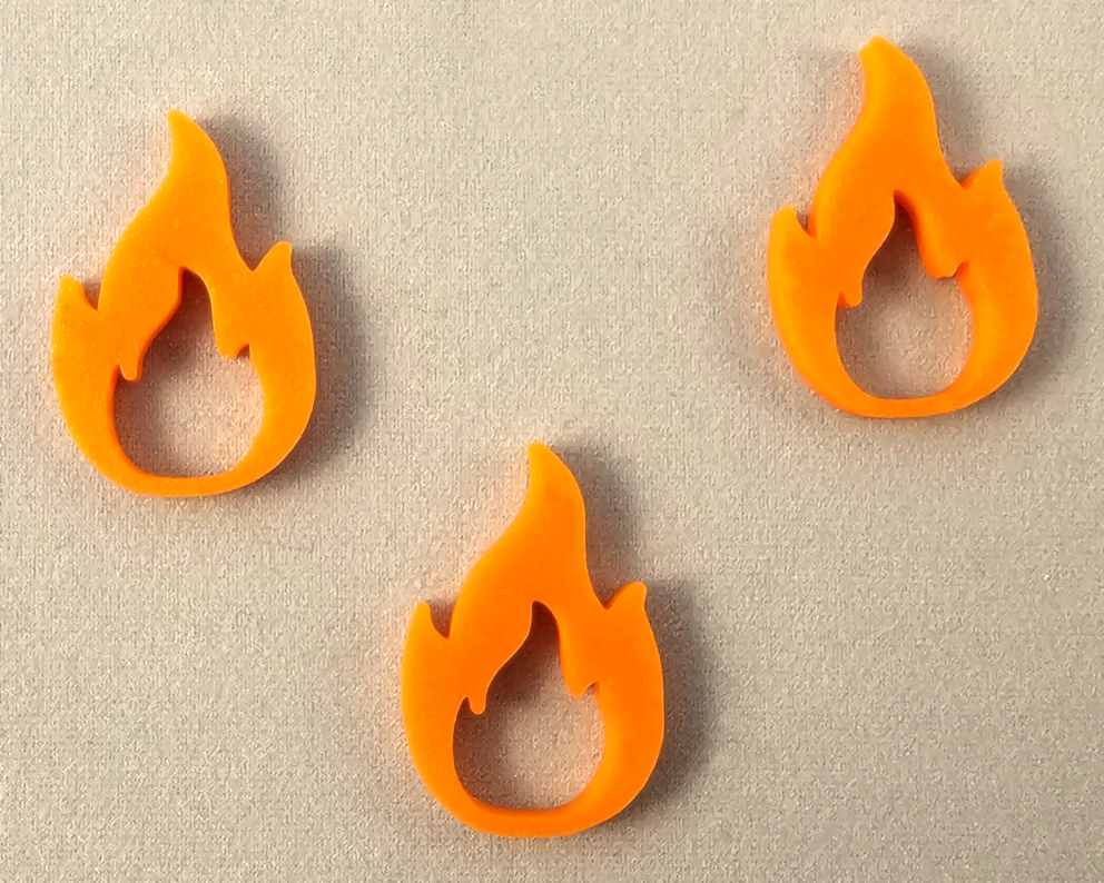 Mini Translucent Fire Token Fire Tokens Board Game Pieces - Pack of 10 | All-In BoardGames